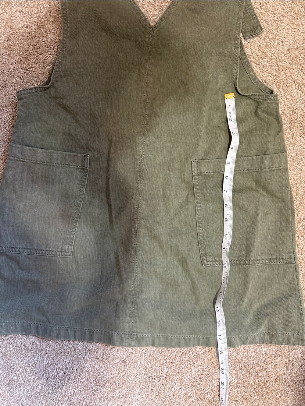 aerie Olive Green Utility Pinafore Jumpsuit - Picture 3 of 4